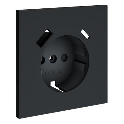 Накладка для розетки с заземлением и защитными шторками, с USB A+C, S70 (графит), VLS001007
