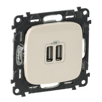 Legrand Valena ALLURE.Зарядное устройство с двумя USB-разьемами 240В/5В 1500мА.С лицевой панелью.Слоновая кость, 754996 Legrand Valena ALLURE.Зарядное устройство с двумя USB-разьемами 240В/5В 1500мА.С лицевой панелью.Слоновая кость, 754996