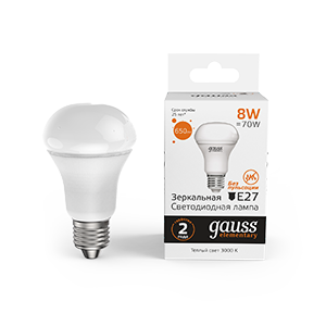 Gauss Лампа Elementary R63 8W 650lm 3000K Е27 LED 1/10/50, 63218