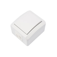 Переключатель проходной INDUSTRIAL IP54 о/у, белый KRANZ, KR-78-0836