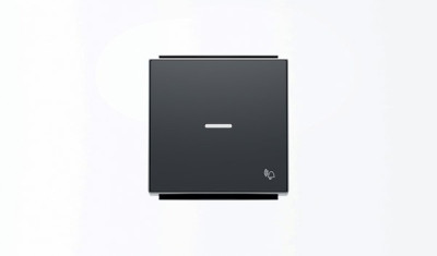 8504.3 NS - Клавиша для 1-клавишных выключателей/переключателей/кнопок с символом ЗВОНОК и линзой подсветки, серия SKY, цвет чёрный барх. - 2CLA850430A1501