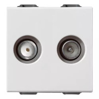 Vimar Розетка телевизионная TV-RD-SAT концевая 5dB 2 выхода, белая, 09302.01