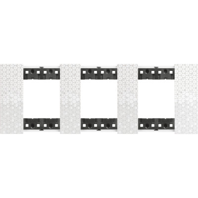 KA4802M3MW Bticino LIVING NOW. Декоративная рамка 3 поста (2+2+2 модуля).Цвет "Пиксель", KA4802M3MW