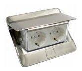 54021 - Выдвижной розеточный блок - неукомплектованный - IP 40 - 4 модуля - нержавеющая сталь, Legrand