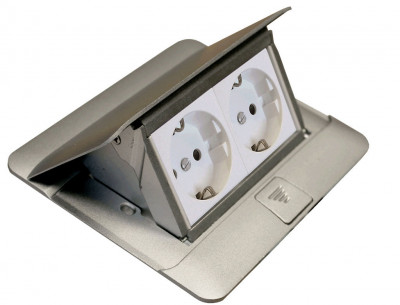 54021 - Выдвижной розеточный блок - неукомплектованный - IP 40 - 4 модуля - нержавеющая сталь, Legrand