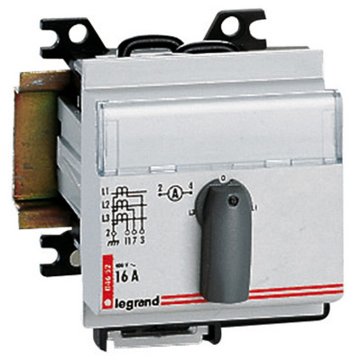 Legrand Переключатель для вольтметра - трёхфазный - 4-позиционный - монтаж на рейке DIN, 004652