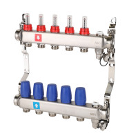 Коллектор с расходомерами, дренажным краном и краном Маевского, 5 вых., MS.705.06