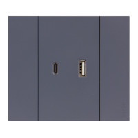 Usb зарядное устройство с разъемами USB A+C, Meiton, цвет грифель