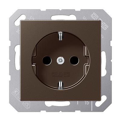 Штепсельная розетка SCHUKO 16А / 250В, пружинные зажимы; дюропласт; мокко; A500, A1520MO