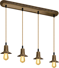 FD1078SPB Fede MILANO Светильник потолочный подвесной c четырьмя лампами без ретро-ламп MILANO, Bright Patina