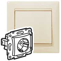 Legrand Розетка с заземлением - Legrand Valena - с механическим выталкиванием вилки 16А 250В винтовые зажимы - слоновая кость, 774395