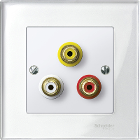 SM Мех-зм аудио/видеорозетки с накладкой, полярно-бел.