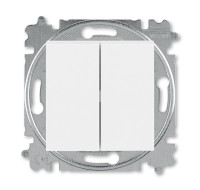 3559H-A52445 03W - Переключатель двухклавишный ABB Levit белый / белый - 2CHH595245A6003