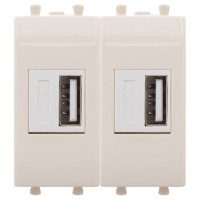 4405542 - ДКС USB зарядное устройство модульное, "Avanti", "Ванильная дымка", 2 модуля