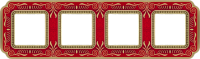 FD01364ROEN Fede Firenze Smalto Italiano Рамка 4-ная, Ruby Red