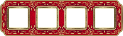 FD01364ROEN Fede Firenze Smalto Italiano Рамка 4-ная, Ruby Red