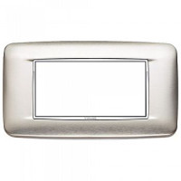 Vimar Накладка с закруглениями для 4 модулей нержавеющая сталь натуральная зашкуреная, 20684.C91