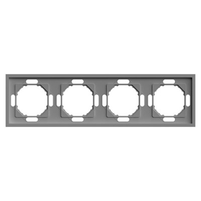 Feron Рамка 4-местная, серия Эмили, PFR00-5004-10,  платиново-серый, soft touch, 49965, STEKKER