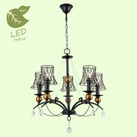 LUSSOLE ARIVACA Люстра подвесная, цвет основания - черный, плафон - металл (цвет - черный), 5x6W E14, GRLSP-8103