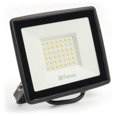 Прожектор светодиодный 2835 SMD 50W 4000K IP65  AC230V/50Hz, черный, LL-921, Feron 29497