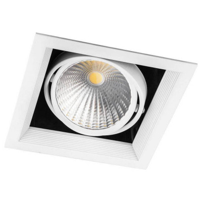 Светильник карданный светодиодный 1x30W 2700 Lm, 4000К, 35 градусов, белый, AL211 с драйвером и клеммой в комплекте, Feron 29779