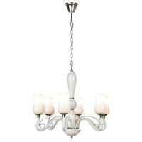 LUSSOLE CATALINA Люстра подвесная, цвет основания - хром, плафон - стекло (цвет - белый), 6x40W E14, LSP-8262