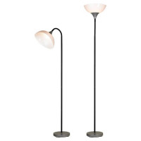 LUSSOLE FLAGSTAFF Торшер, цвет основания - черный, плафон - акрил (цвет - белый), 1x60W E27, LSP-0508