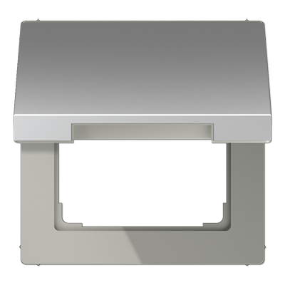 Крышка откидная для штепсельных розеток с платой 50?50 мм; алюминий, AL2990KL