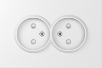 Donel S08 матовый белый накладка для розетки 2-й без заземления, со шторками 16A 250 В~,серия DB, DS22633
