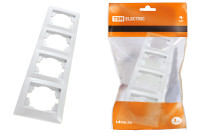 Рамка 4-х постовая горизонтальная белая "Лама" TDM Electric, SQ1815-0032