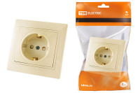 Розетка 2П+З с защ. шт. 16А 250В сл. кость "Таймыр" TDM Electric, SQ1814-0116