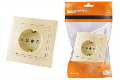 Розетка 2П+З с защ. шт. 16А 250В сл. кость "Таймыр" TDM Electric, SQ1814-0116