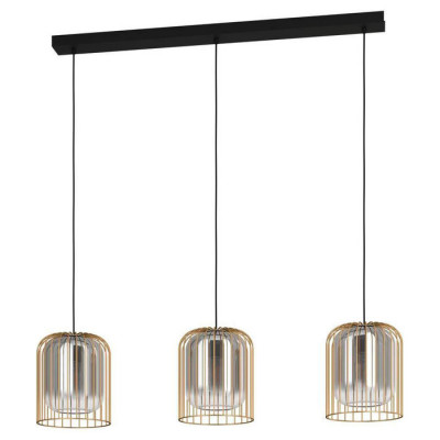 39696 Подвесной потолочный светильник (люстра) CAMINATA, 3x40W, E27, L1030, B170, H1500, сталь, черн