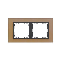 Simon S82N Рамка 2-ная, медь - графит (стекло), 82827-34