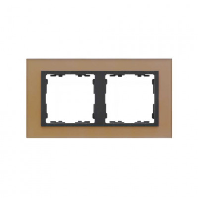 Simon S82N Рамка 2-ная, медь - графит (стекло), 82827-34