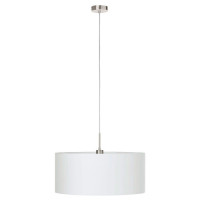 31575 Подвес PASTERI, 1х60W (E27), ?530, никель мат./текстиль, белый
