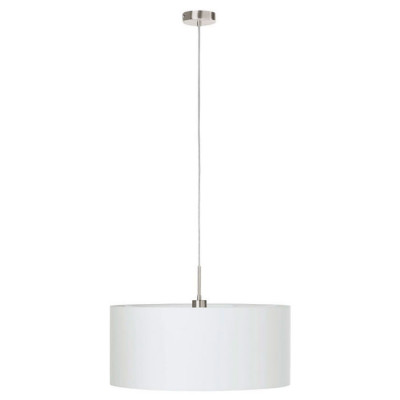 31575 Подвес PASTERI, 1х60W (E27), ?530, никель мат./текстиль, белый
