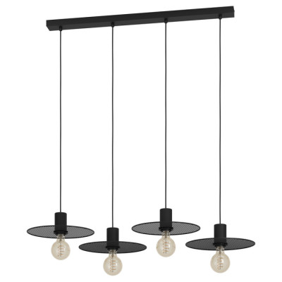 43732 Подвесной потолочный светильник (люстра) IKESTON, 4Х40W, E27, L980, B280, H1100, сталь, черный