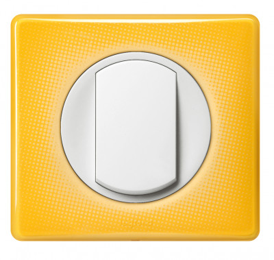 Legrand Выключатель 1-клавишный, вставка - белый, классика - Песочный муар, серия Celiane