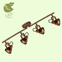 LUSSOLE ROCKVILLE Линейный спот, цвет основания - коричневый, плафон - металл (цвет - коричневый), 4x5,5W GU10, GRLSP-9803