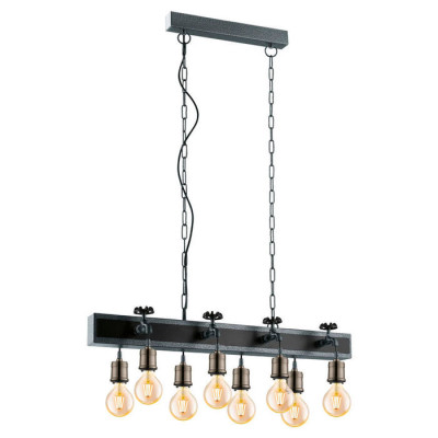 49099 Подвес СOLDCLIFF, 8х60W (E27), L840, H1100, сталь, cеребряный состаренный, черный/сталь, бронз