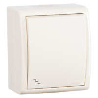 Simon 1594201-031 Simon15 IP54  Переключатель 1-клав. 10А 250В~, винт. зажим, сл. кость