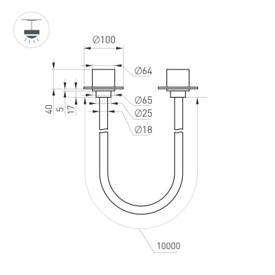 Светильник SP-TROPIC-BUILT-TRIMLESS-R18-L10000-110W Warm3000 (BK, 360 deg, 230V) (Arlight, IP20 Пластик, 3 года), 043392