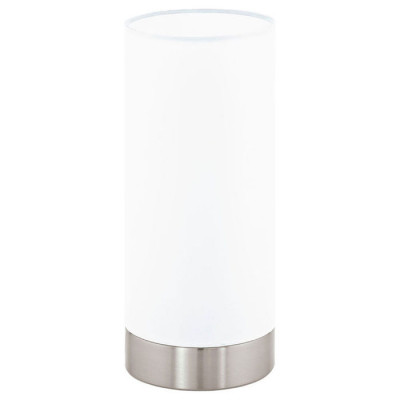 95776 Наст. лампа DAMASCO 1, 1х60W(E27), ?100, H215, сталь, хром/сатиновое стекло, белый