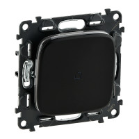 Legrand Valena ALLURE.Переключатель 10АХ 250В с подсветкой,с лицевой панелью.Безвинтовые зажимы.Антрацит, 752936