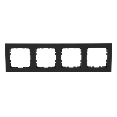 81004SCPB Рамка 4-х постовая с квадратным углом, чистый черный, Wedder