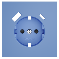 Накладка для розетки с заземлением и защитными шторками, с USB A+C, S70 (деним), VLS001015