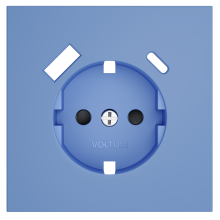 Накладка для розетки с заземлением и защитными шторками, с USB A+C, S70 (деним), VLS001015