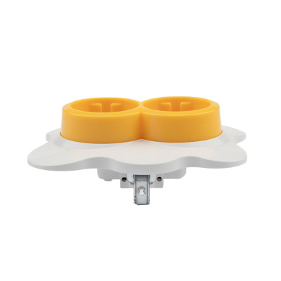 Розетка двойная HAPPY Яичница с/у, с/з, со шторками, желтая/белая KRANZ, KR-78-0632