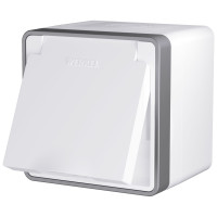 Werkel W5071201/ Розетка влагозащ. с зазем. с защит. крышкой и шторками Gallant (белый), a051568